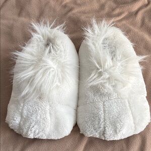 Fluffy White Slippers
